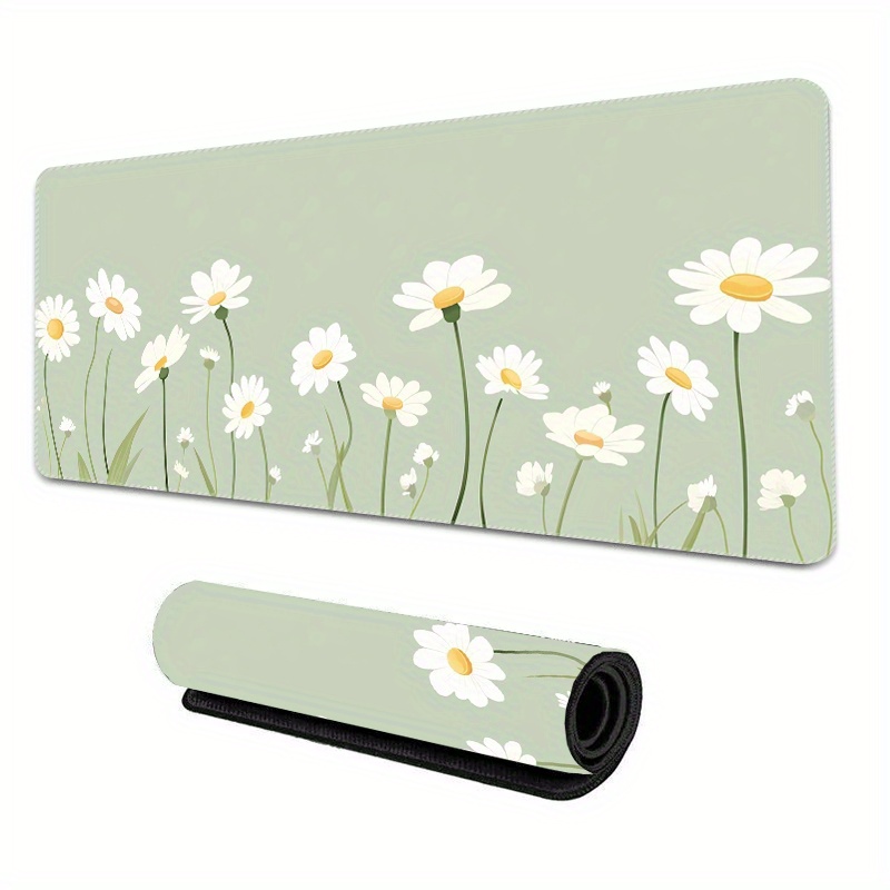 Laptop Accessories Officeworks - Large Keyboard Green Flower Mouse Pad