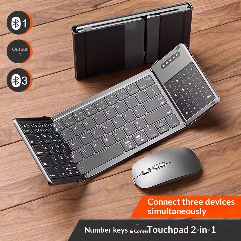 Laptop Ergonomic Accessories - Mengzu Tri Fold Wireless Bluetooth Keyboard