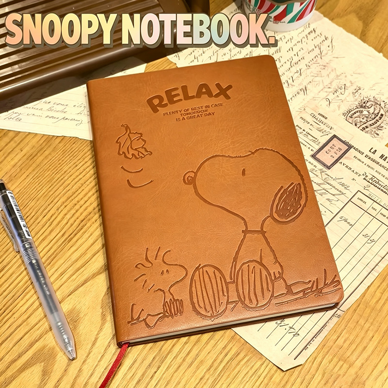 Laptop Accessories Cover - Vintage Snoopy A5 Leather Notebook Cute