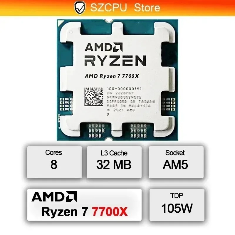 AMD Ryzen 7 7700X CPU New 100% - đánh giá và giá Amd Cpu Ryzen 7