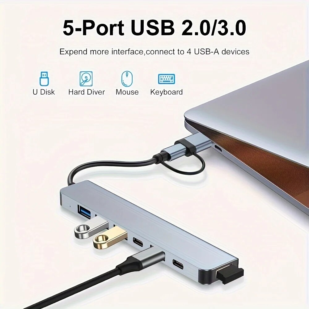 2 In 1 USB3.0 Hub 7 Port Type  - đánh giá và giá Laptop Accessories Macbook