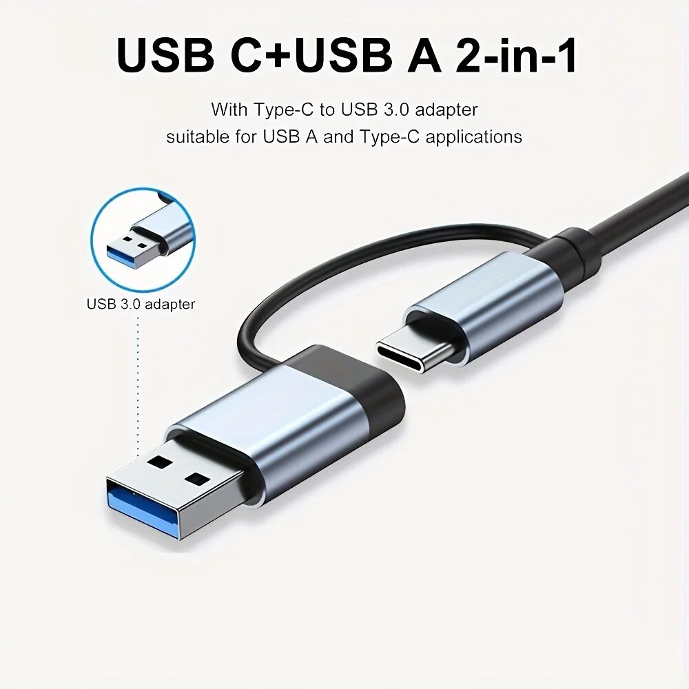 2 In 1 USB3.0 Hub 7 Port Type  - đánh giá và giá Laptop Accessories Macbook