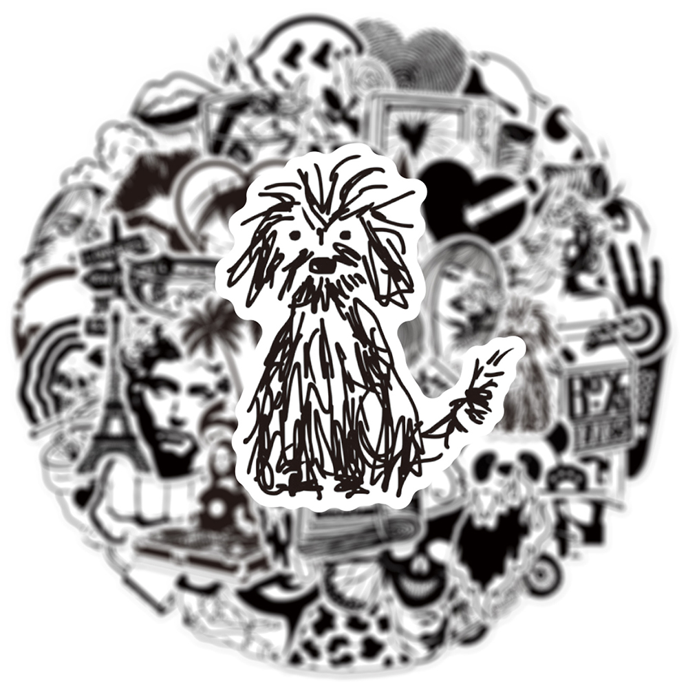 10/30/50pcs Cool Black and Whi - đánh giá và giá Laptop Accessories Kids