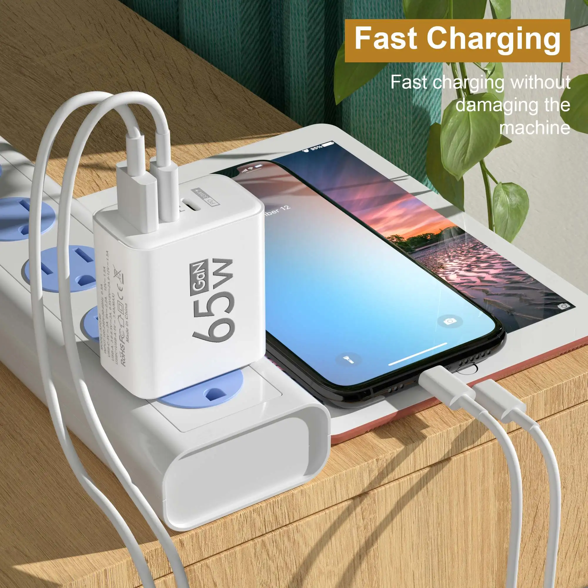 Foldable 65W GaN 3‑Port USB‑C  - đánh giá và giá Laptop Accessories Macbook